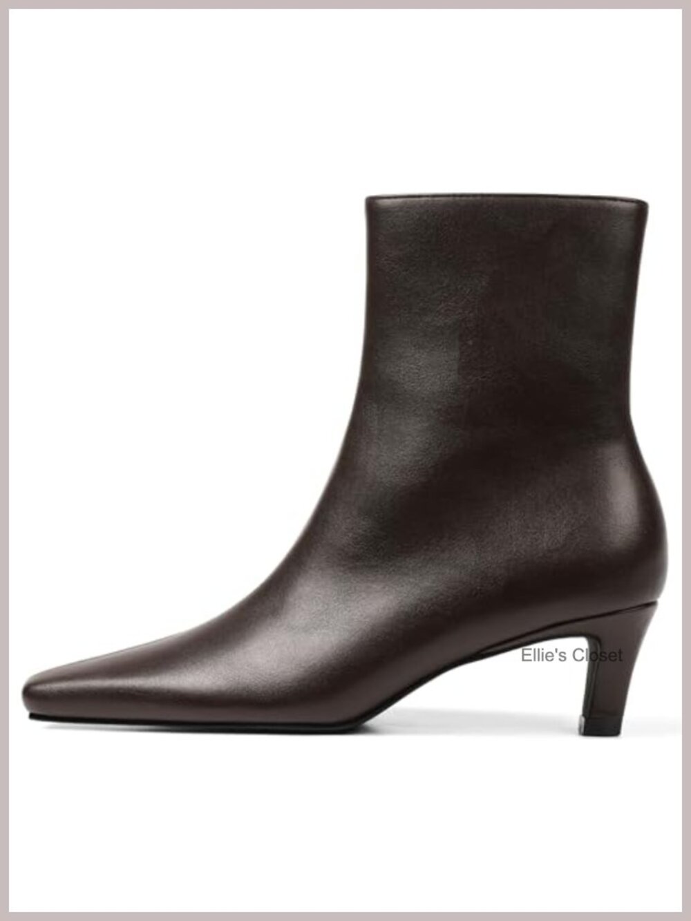 Kitten Heel Ankle Boots Square Toe Low Heel Pull-On Booties
